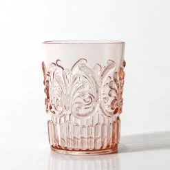 Rustic White & Wood Acrylic Tumbler - Pale Pink