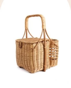 Rustic White & Wood Wandering Folk Picnic Rugs Lovers Picnic Basket