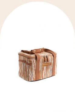 Rustic White & Wood Ochre Cooler Bag - MINI