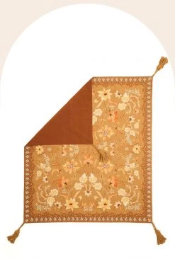 Rustic White & Wood Golden Folk Picnic Rug 13 Rustic White & Wood Golden Folk Picnic Rug