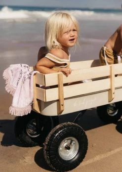 Rustic White & Wood The Beach People - Beach Cart - Stone Little Ones