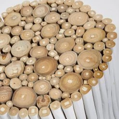 Rustic White & Wood Furniture Teak Side Table - White