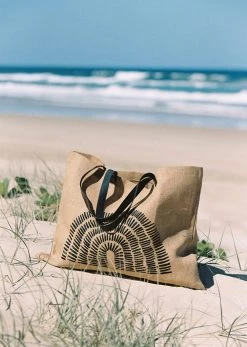 Rustic White & Wood The Beach People - Poesie Jute Bag Lifestyle Bags