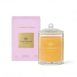 Rustic, White & Wood GLASSHOUSE CANDLE - A TAHAA AFFAIR - 380g