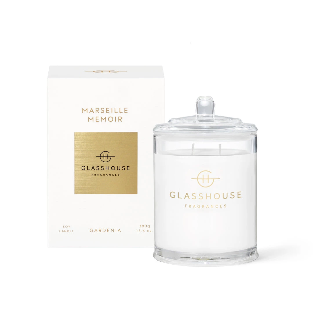 Rustic, White & Wood GLASSHOUSE CANDLE - MARSEILLE MEMOIR - 380g 2 Rustic, White & Wood GLASSHOUSE CANDLE - MARSEILLE MEMOIR - 380g