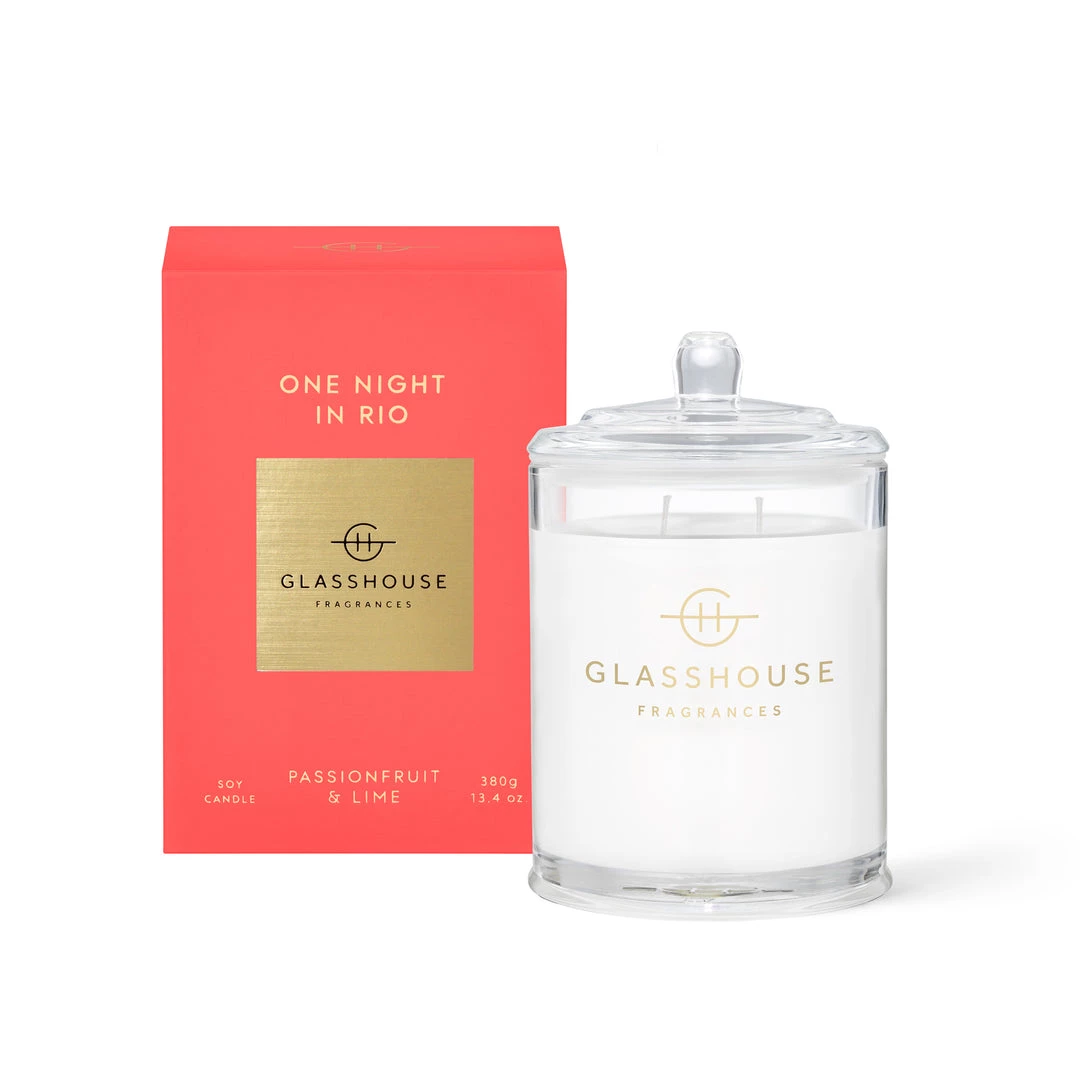 Rustic, White & Wood GLASSHOUSE CANDLE - ONE NIGHT IN RIO - 380g 3 Rustic, White & Wood GLASSHOUSE CANDLE - ONE NIGHT IN RIO - 380g