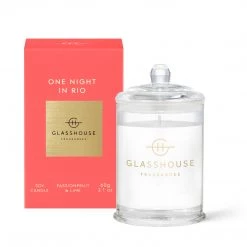 Rustic, White & Wood Glasshouse Fragrances GLASSHOUSE CANDLE - ONE NIGHT IN RIO - 60g
