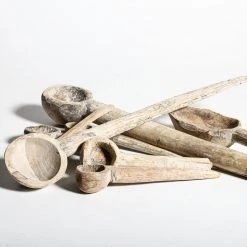 Rustic White & Wood Vintage Indian Spoon Vintage Treasures