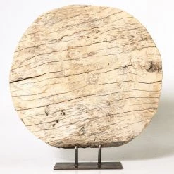 Rustic White & Wood Oversized Vintage Wheel