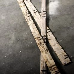 Rustic White & Wood Vintage Indian Old Panel Wall Hook Vintage Treasures