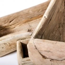 Rustic White & Wood Vintage Indian Tray Vintage Treasures