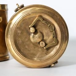 Rustic White & Wood Indian Brass Bharni - Small