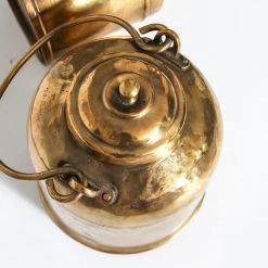 Rustic White & Wood Vintage Treasures Indian Brass Bharni - Large