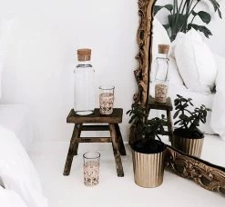 Rustic White & Wood Vintage Treasures Elm Wood Workers Stool - Mini