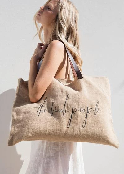 Rustic White & Wood The Beach People - Original Jute Bag 5 Rustic White & Wood The Beach People - Original Jute Bag