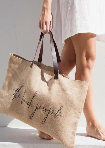 Rustic White & Wood The Beach People - Original Jute Bag 4 Rustic White & Wood The Beach People - Original Jute Bag