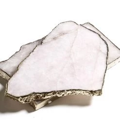 Rustic White & Wood Homewares White Quartz Serving Board