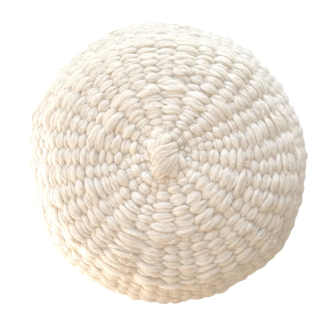 Rustic White & Wood Iana Thick Weave Cushion In Natural - Round 3 Rustic White & Wood Iana Thick Weave Cushion In Natural - Round