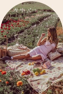 Rustic White & Wood Wandering Folk Picnic Rugs Pastel Forest Picnic Rug 11 Rustic White & Wood Wandering Folk Picnic Rugs Pastel Forest Picnic Rug