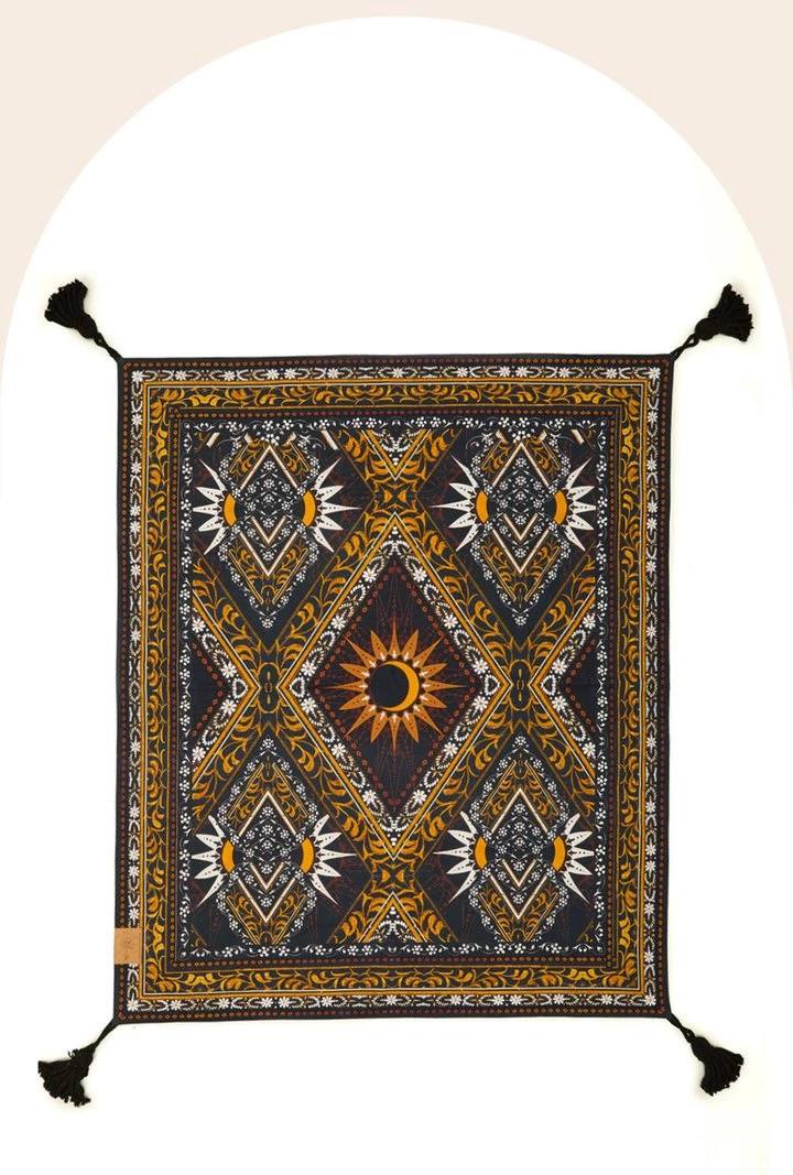 Rustic White & Wood Moonshadow Picnic Rug Wandering Folk Picnic Rugs