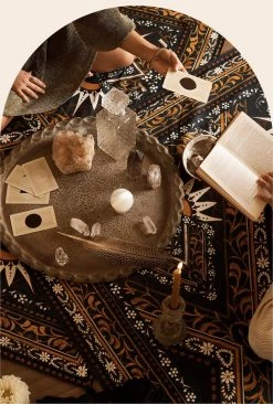 Rustic White & Wood Moonshadow Picnic Rug Wandering Folk Picnic Rugs