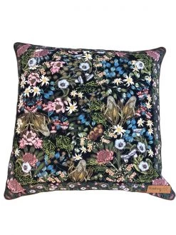 Rustic White & Wood Native Wildflower Cushion Cover
