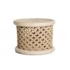 Rustic White & Wood Bamileke Stool - Table - Natural 2 Rustic White & Wood Bamileke Stool - Table - Natural