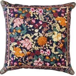 Rustic White & Wood Wandering Folk Picnic Rugs Emerald Forest Cushion Cover