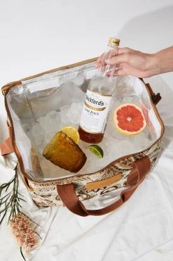 Rustic White & Wood Acacia Cooler Bag - Hazel Wandering Folk Picnic Rugs