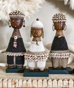 Rustic White & Wood Namji Dolls - Assorted Black & White - Small 9 Rustic White & Wood Namji Dolls - Assorted Black & White - Small