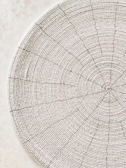 Rustic White & Wood Beaded Placemats & Coasters - Natural & White