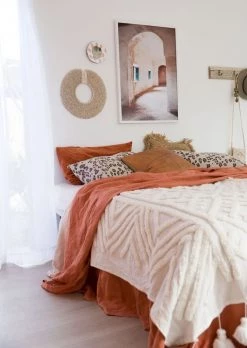 Rustic White & Wood Tribal Cowrie Shell Collar With Stand Coastal Decor