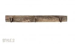 Rustic White & Wood Indian Wall Hook