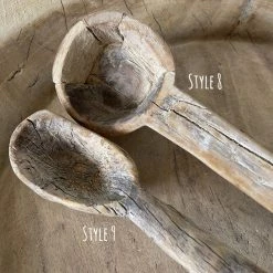 Rustic White & Wood Vintage Indian Spoon Vintage Treasures