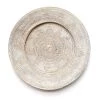 Rustic White & Wood Woven Rattan Plate - White & Chocolate Coastal Decor