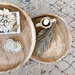 Rustic White & Wood Mentah Coffee Table Furniture