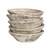 Rustic White & Wood Vintage Treasures Wooden Bowls - Indian Antiques - Whitewashed