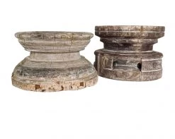 Rustic White & Wood Vintage Treasures Grinder Candle Holder - Bleached