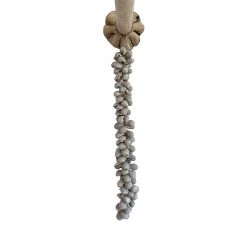 Rustic White & Wood Accessories Shell Cluster Tassels - White & Grey