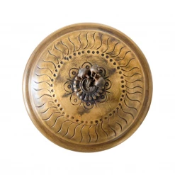 Rustic White & Wood Homewares Round Brass Trinket Box - Chest, Hand-Etched 10 Rustic White & Wood Homewares Round Brass Trinket Box - Chest, Hand-Etched