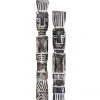 Rustic White & Wood Tribal Treasures Tribal Carved Wooden Men