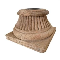 Rustic White & Wood Old Indian Candle Holder - Bleached Vintage Treasures