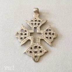 Rustic White & Wood Accessories Ethiopian Cross Pendant