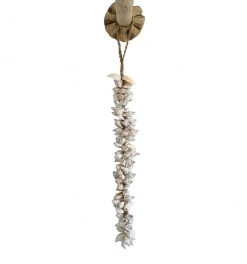 Rustic White & Wood Shell Cluster Tassels - Spiked