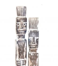Rustic White & Wood Tribal Treasures Tribal Carved Wooden Men