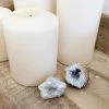 Rustic White & Wood Itty Bitty Mini Geode Pairs - Clear Quartz