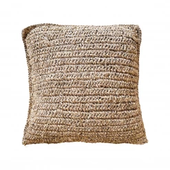 Rustic White & Wood Raffia Cushion Cover - Square Accessories