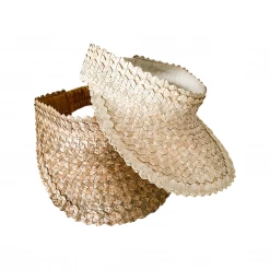 Rustic White & Wood Palm Sun Visor Accessories