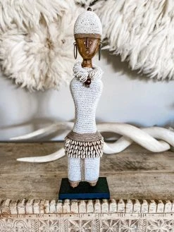 Rustic White & Wood Tribal Treasures Namji Doll - Gold Or White - Large