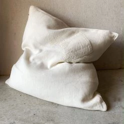 Rustic, White & Wood Patch-Ivory Cushion Homewares